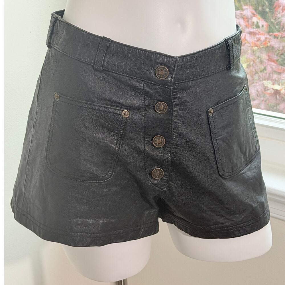 Vintage leather micro shorts women small 26W | Leather King | Biker Grunge-rock